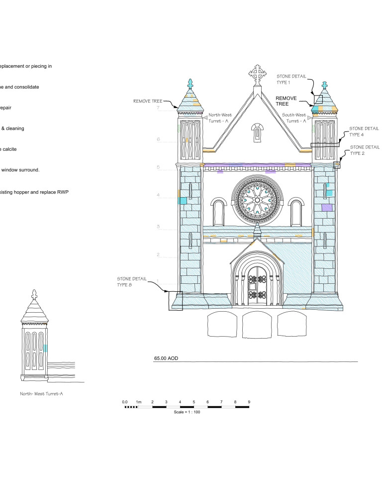 Architects conservation work Grade I listed chapel 1353B 7
