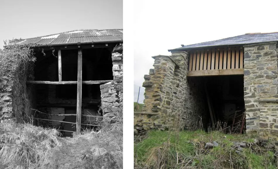 Devon barn - before and after grant repairs 