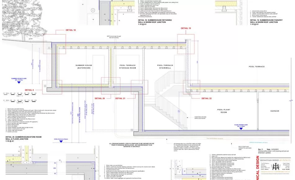 Technical designs for the summerhouse