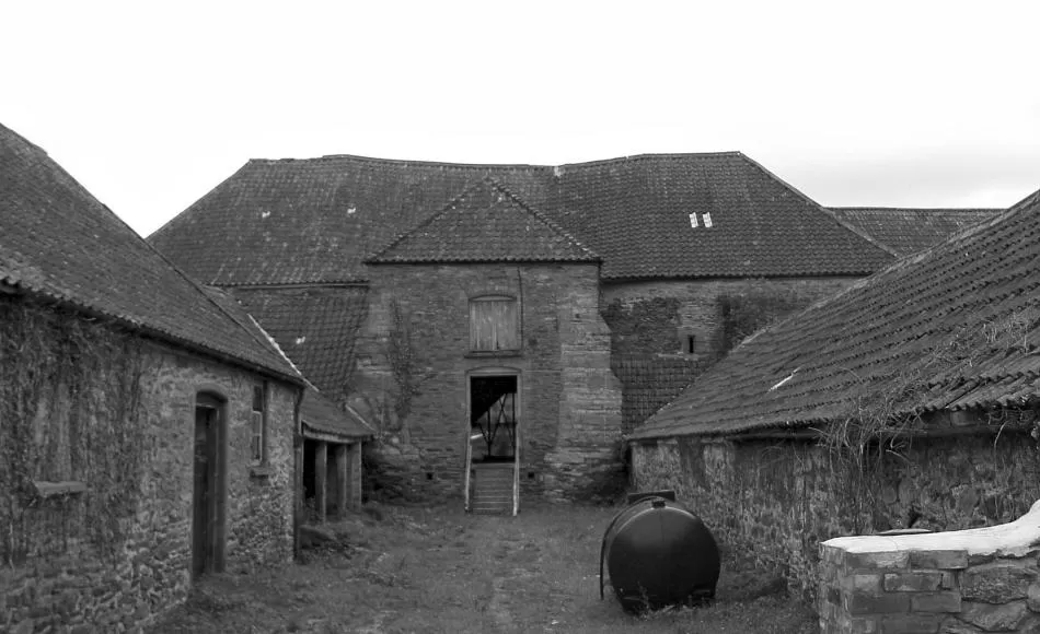 Before award winning grant repairs - large Somerset Tithe barn 