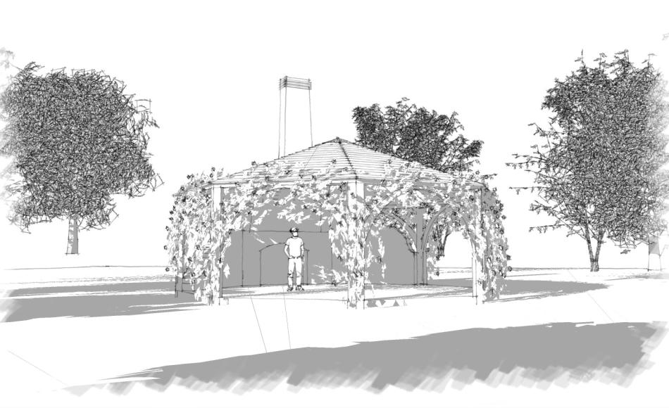 Tina’s drawing for the gazebo at Birch Farm, Woolsery