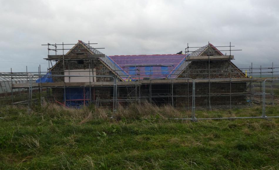 The Potting Shed walls and roof nearing completion