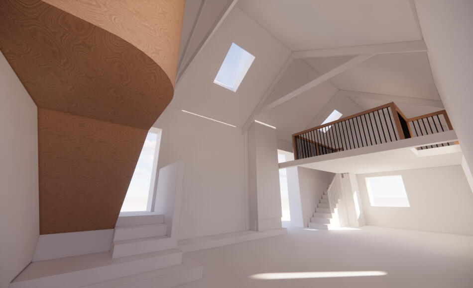 Barn conversion proposed interior view