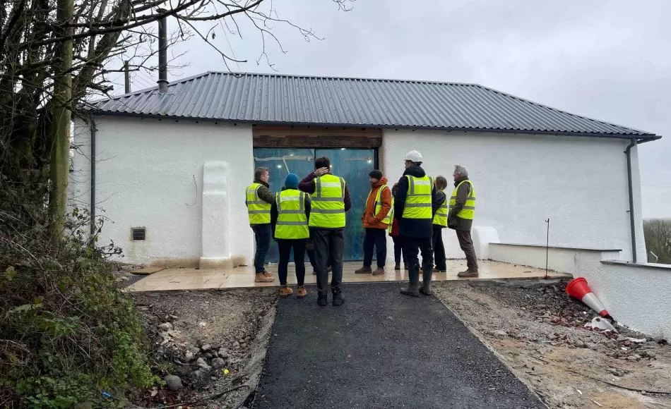The cob barn has been sensitively repaired and updated