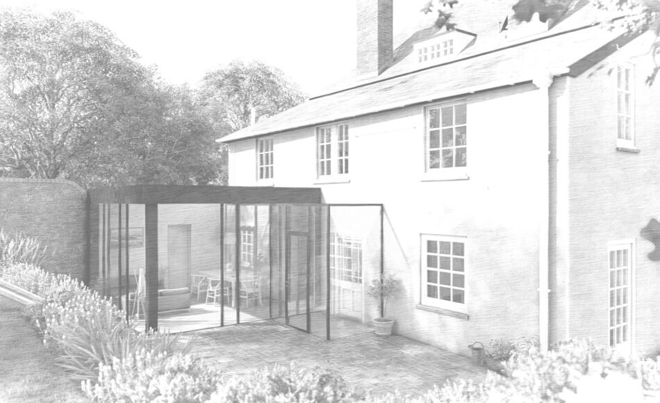 The proposed extension opens up the kitchen to comfortably seat up to ten people