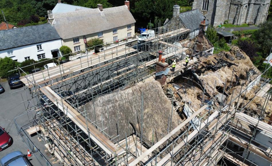 The extent of the damage can be seen from above