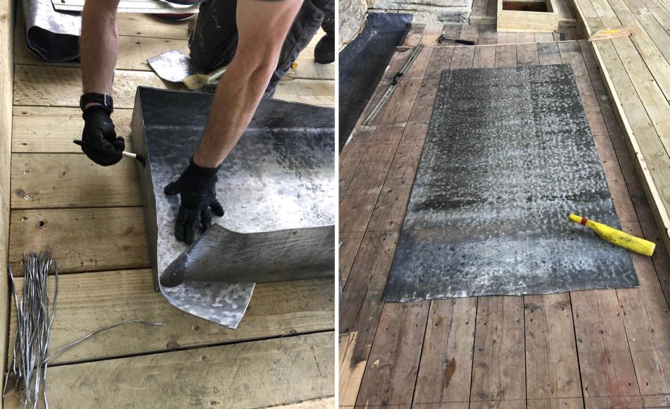 During: marking lead with SmartWater and lead dressing for bays