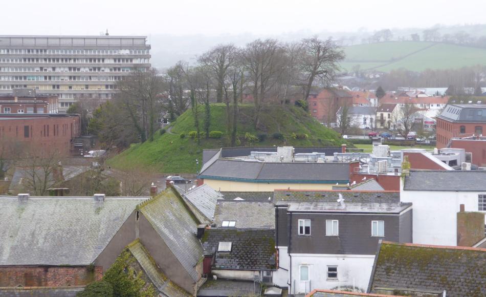Castle Mound in Barnstaple – the motte is all that remains of the eleventh century castle