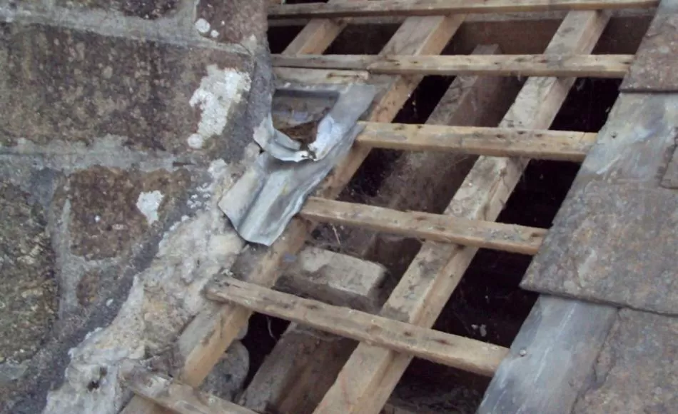 Previous defective leadwork and slating to roof
