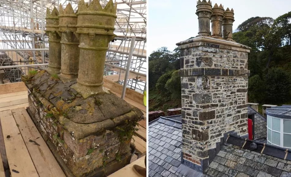 Chimney – before and after 