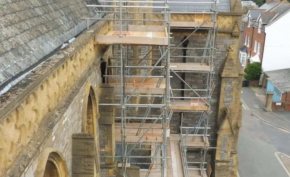 Scaffolding up.