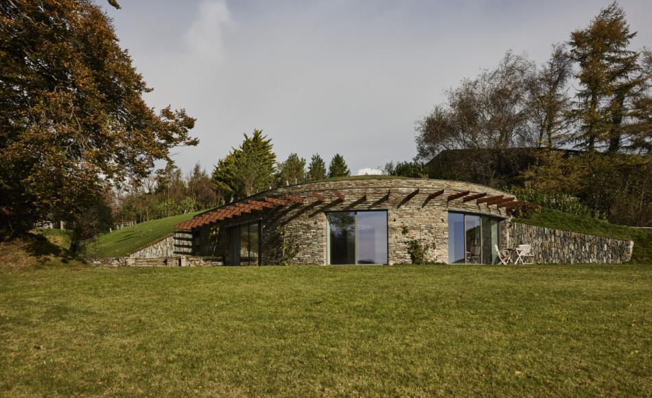 The Brise Soleil will eventually create a natural solar shade of creeping vines to further envelope the building organically