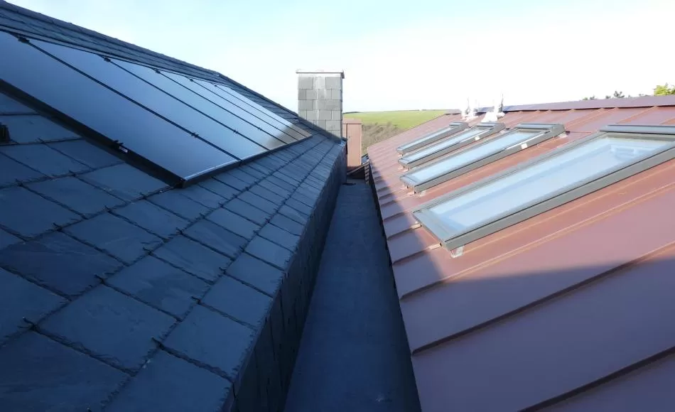 6 of the 16 PV panels on an east pitch concealed from view in the landscape
