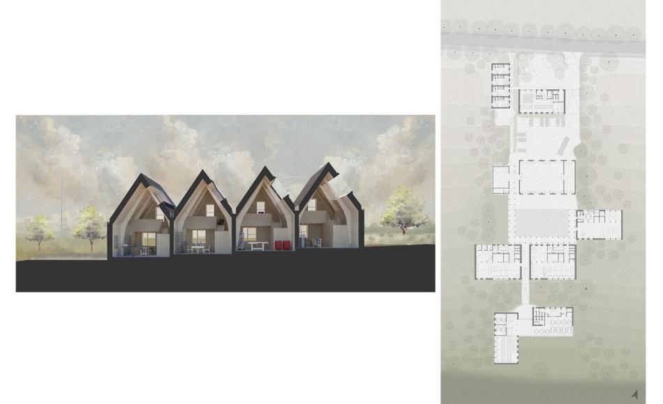 Twearly’s individual Workshop Section and Ground Floor Plan for the Design and Construction School