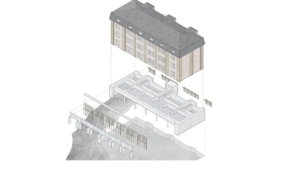 Hylkysaari Marine Pilot Barracks - Exploded Iso by Twearly