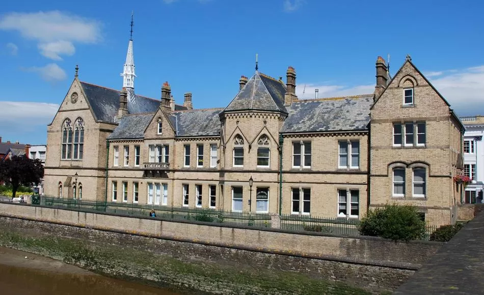 Grade II listed Bridge Chambers adjacent the River Taw, Barnstaple