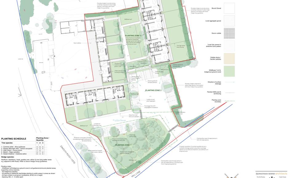 Plans incorporate soft landscaping to create subtle barriers between the buildings 