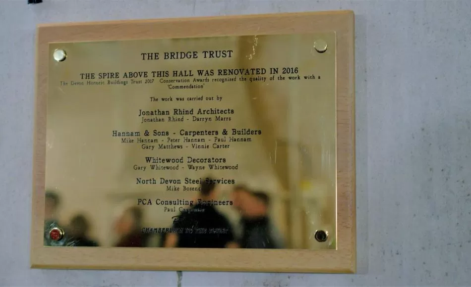 The Bridge Trust unveiled a plaque to those who had been involved in the repair and conservation of the spire. Photo courtesy of Shena Ruth Photography