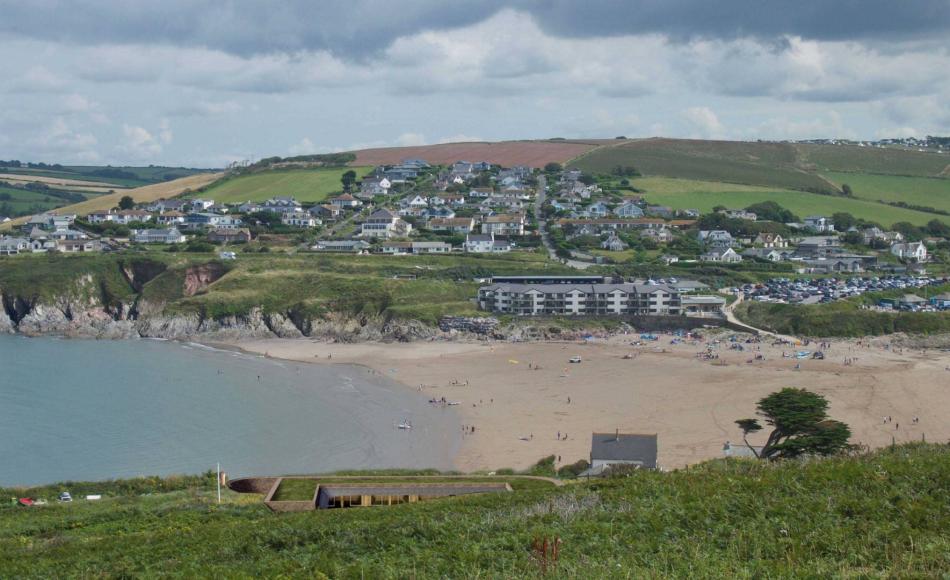 The view from the island with the earth sheltered staff accommodation just visible
