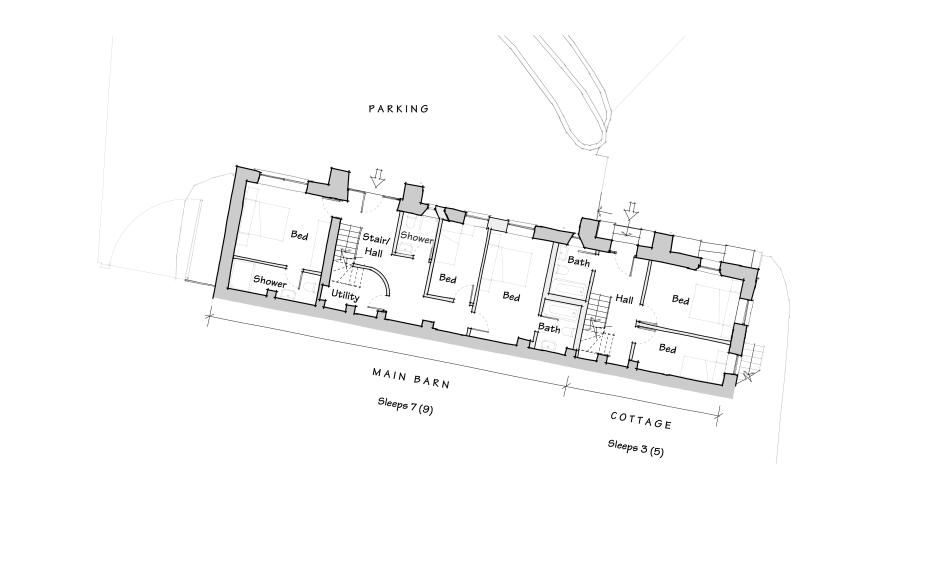 Floorplan layout for 19th Century barn conversion