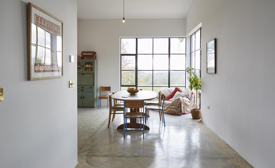 The layout of this modern agricultural barn Class Q conversion was carefully designed so that the spacious open plan living areas are balanced with more intimate spaces