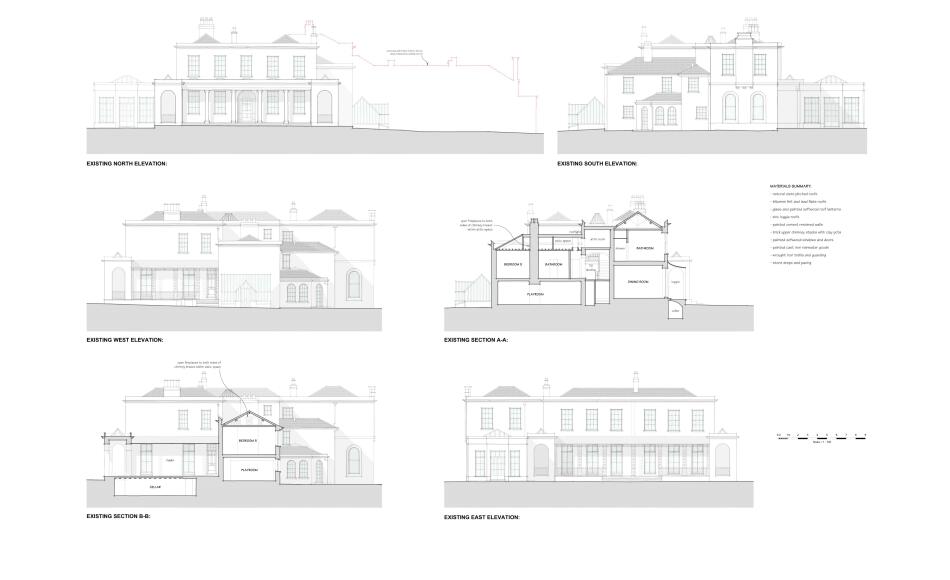 Grade II listed regency villa elevations