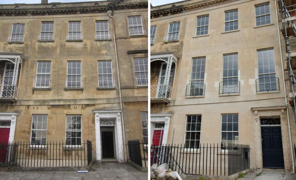 Grade I listed Georgian townhouse, Bath before and after refurbishment
