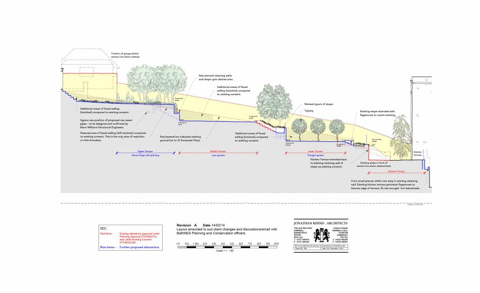 Section view of the townhouse proposed garden