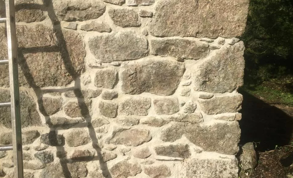 During: repointing to granite stonework