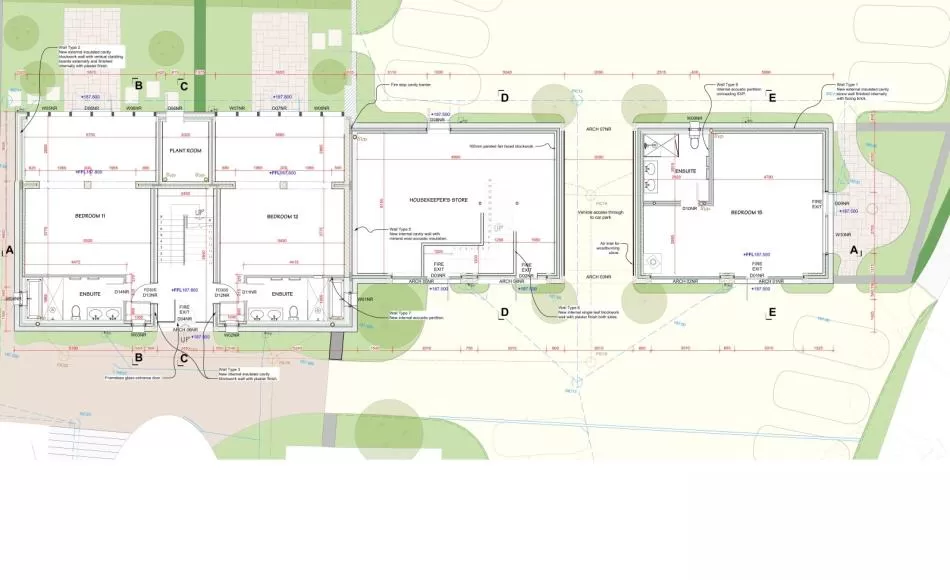 Plans for the Woolsery project on which J has been working during his time at Jonathan Rhind Architects