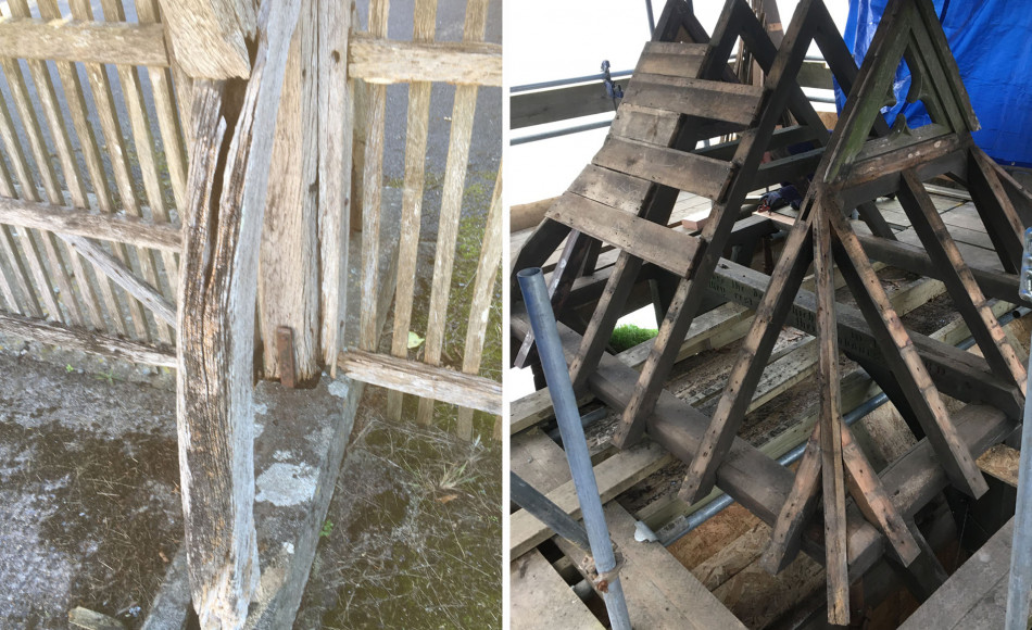 Specialist craftsmen Belstone Joinery Ltd repaired or replaced timbers as required