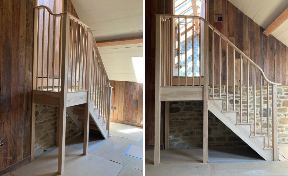 Ash stair under construction on site