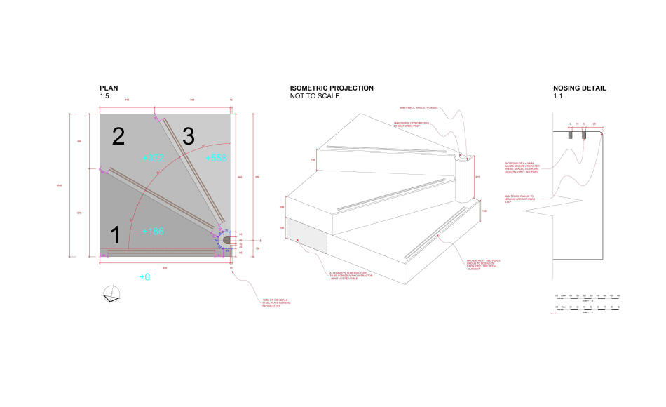 Detailed design of stone steps