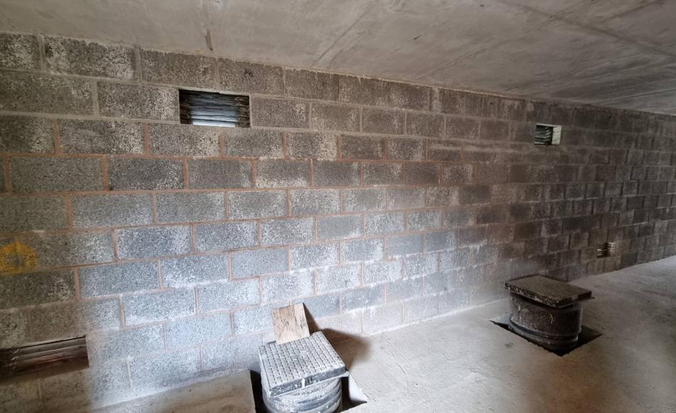 The vents are the same size as the blockwork, giving a neat finish inside the bin store