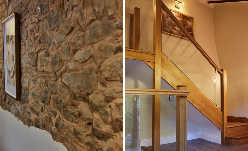 Modern additions are an obvious addition to the historic property and complement the traditional materials and finishes elsewhere