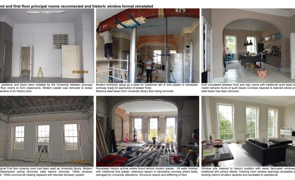Progression of work to ground and first floor arches