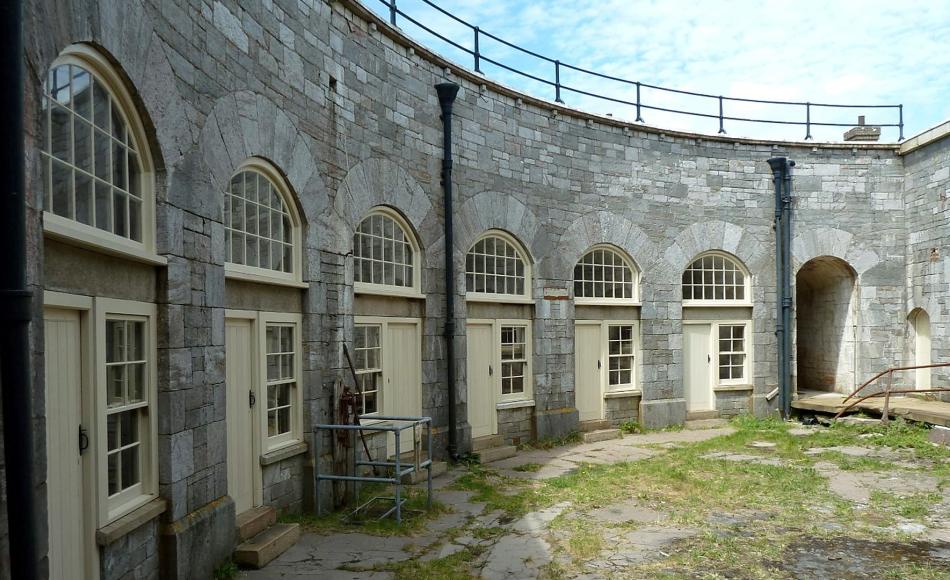 The windows and doors of the inner keep following conservation work