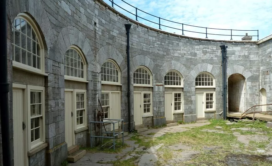 The windows and doors of the inner keep following conservation work