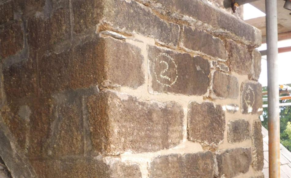 Lime mortar samples for repointing.