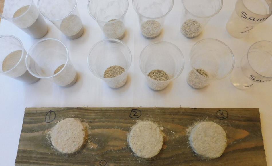 Lime mortar samples for pointing analysed.