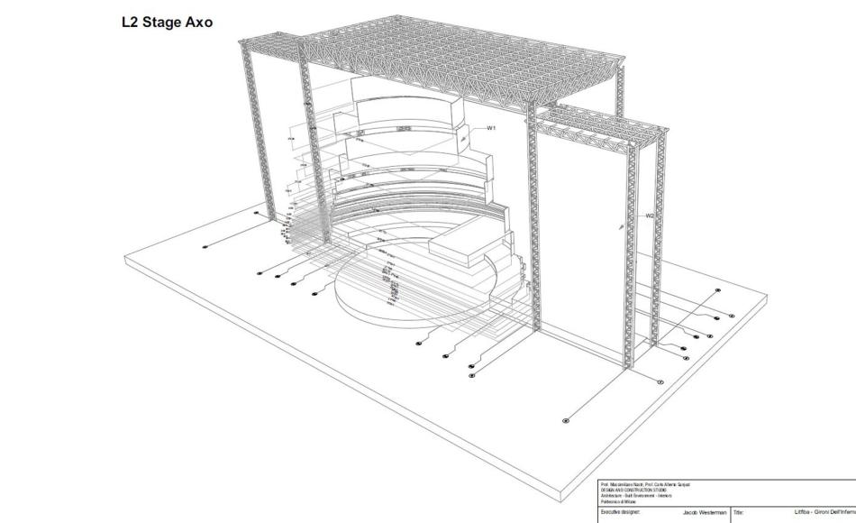 Images from Jacob's stage designs for the Litfiba rock band