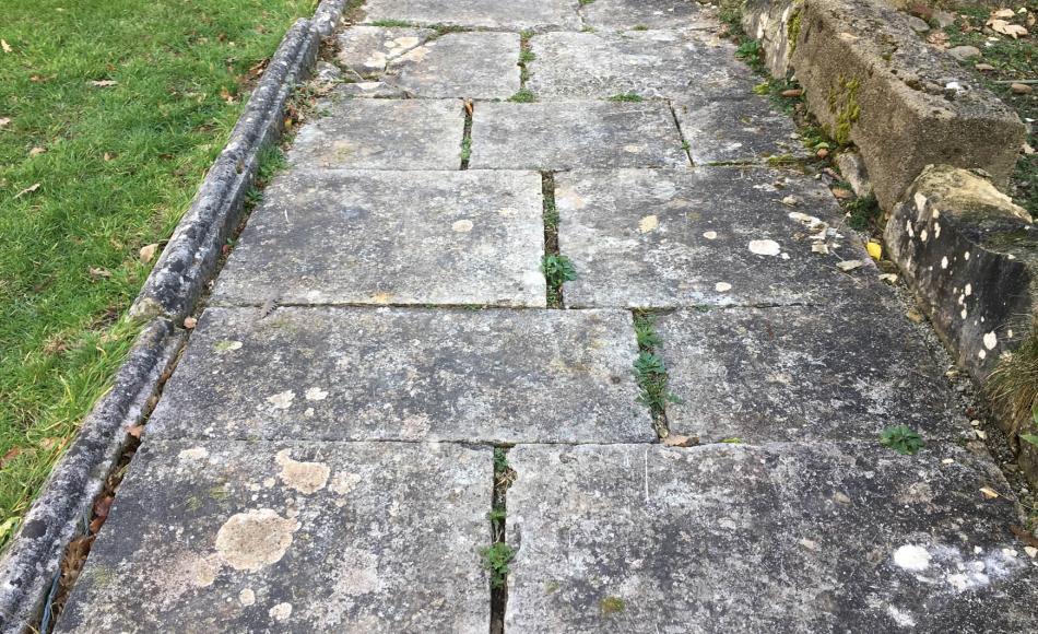 Differential settlement to paves and edging