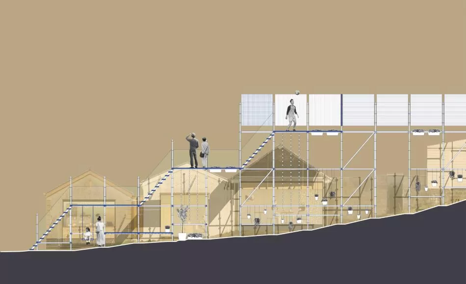 Dominic’s project the ‘walkway’ was to rationalise an inaccessible and steep alleyway between back gardens, and spur economic development