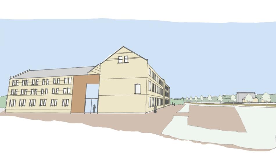 Petroc HNC design project for prominent listed Barnstaple building 3D massing