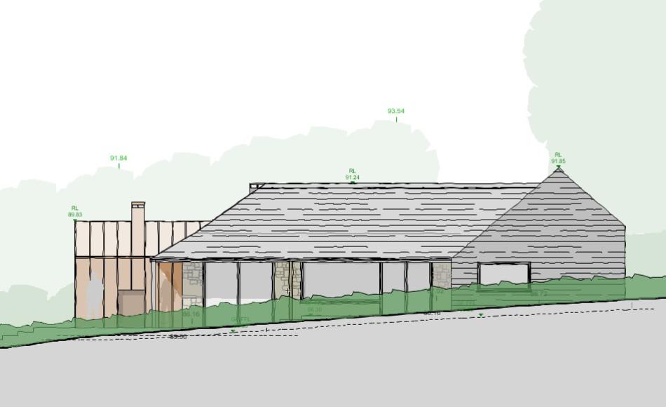 Planning approved principle elevation facing the coast
