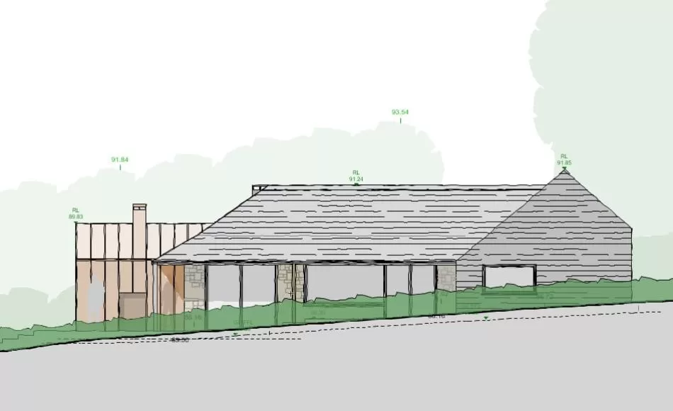 Planning approved principle elevation facing the coast