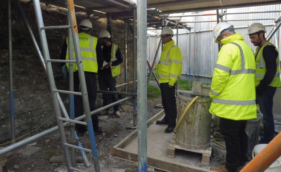 Site meeting with main contractor (Carrek Ltd.) and Quantity Survey (Mildred Howells) to inspect grouting works.