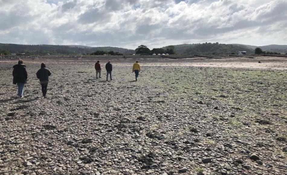 The Taunton team enjoyed a walk on the beach at Dunster following a leaving lunch for Eve