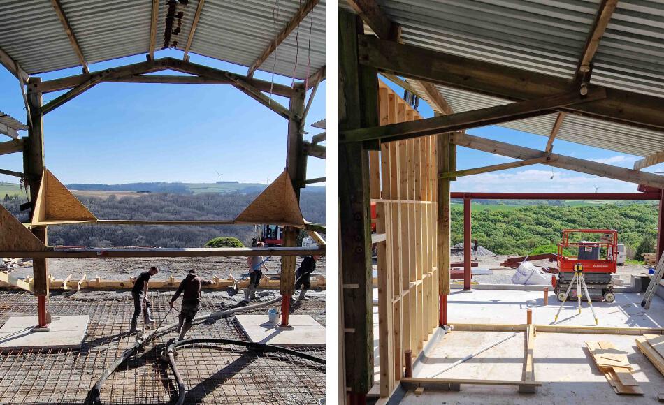 Concrete laying for the slab 