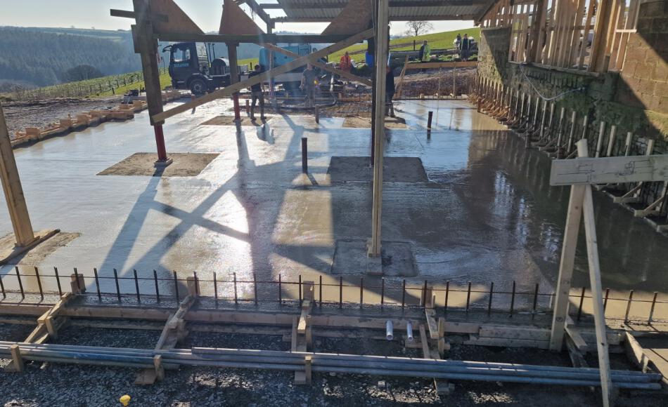 Concrete slab ready for timber frame 